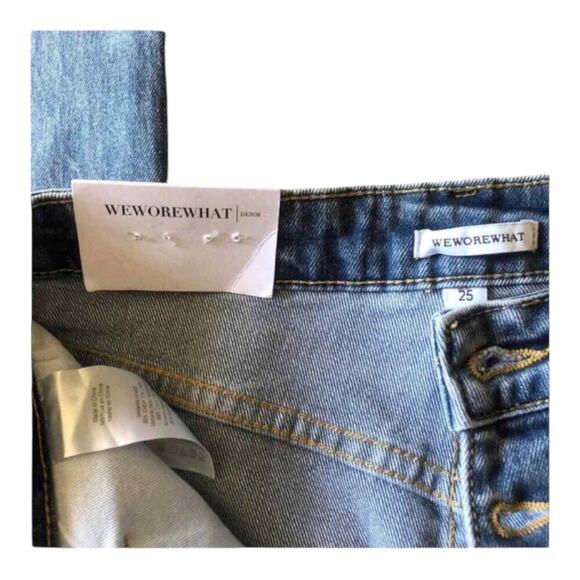WeWoreWhat NWT The Danielle High Rise Straight Jean in Spring St Hole, 25 - Picture 7 of 16